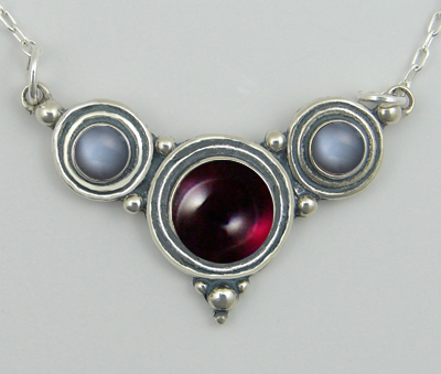 Sterling Silver Gemstone Necklace With Garnet